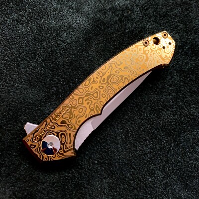 Zero Tolerance ZT 0450 Plain Edge Folder Flomascus Bronze Ano Ti clip screws