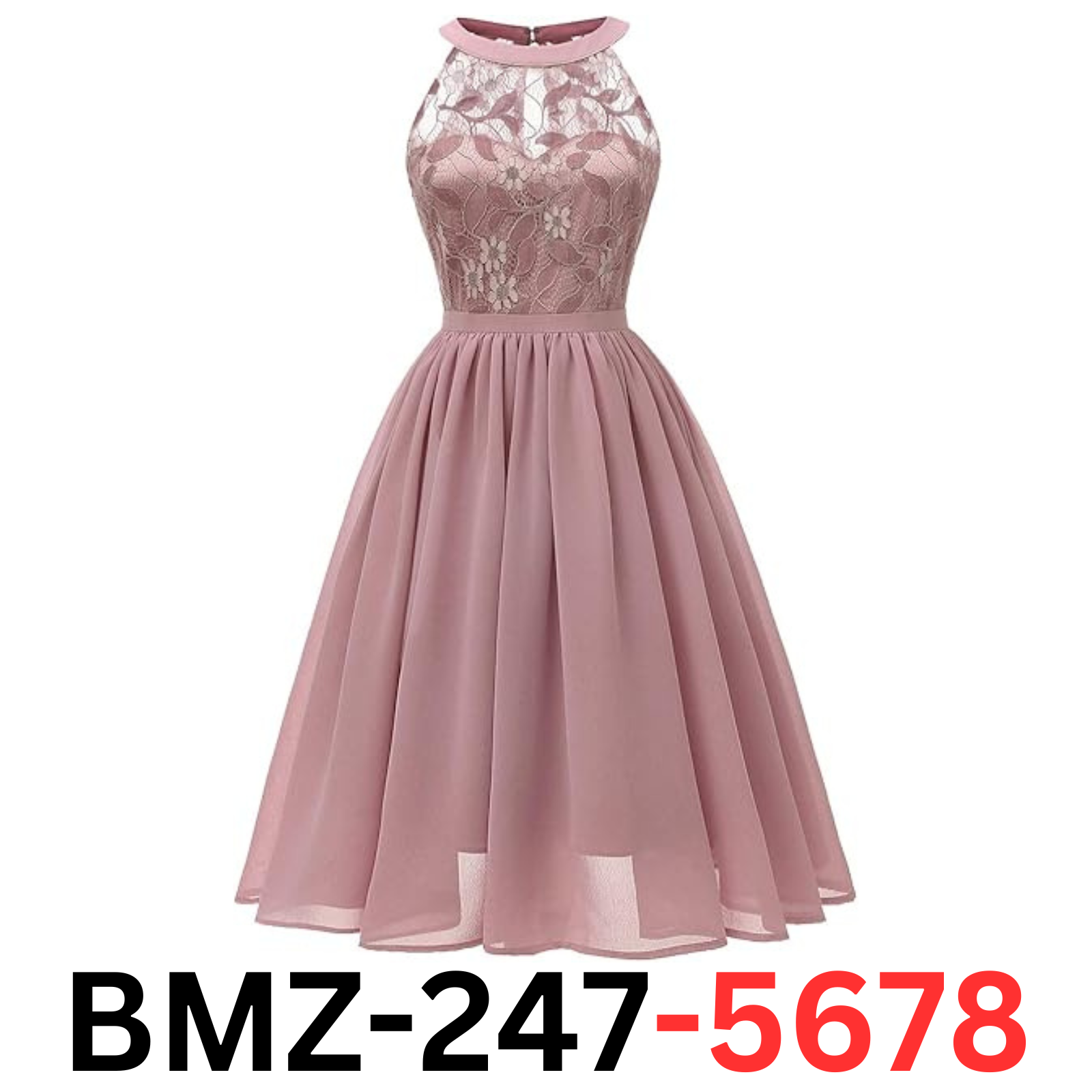 Women's Sleeveless Halter Illusion Neck Floral Lace Formal Vintage Dress, XXL