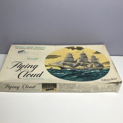 Flying Cloud Scientific Wood Clipper Ship Model Kit 167 New In Worn VTG Box Rare
