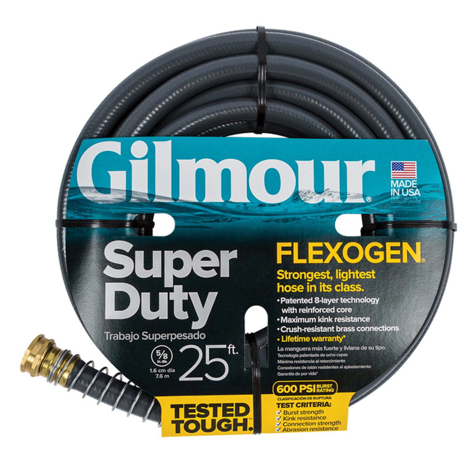 5/8 in. Dia. x 25 ft. L Gray Vinyl Garden Hose