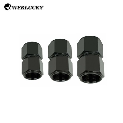 Black Straight Female Swivel Coupler 6AN to 6AN 8AN to 8AN 10AN to 10AN Fitting
