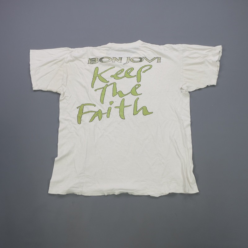 Rare VTG BROCKUM Bon Jovi Keep The Faith 1992 Album Tour T Shirt