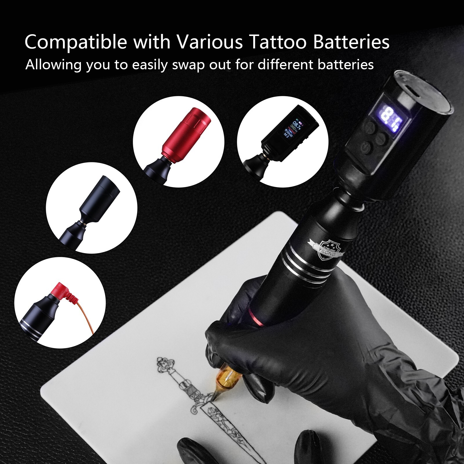 Wireless Tattoo Kit Complete for Beginners Pen Machine with
