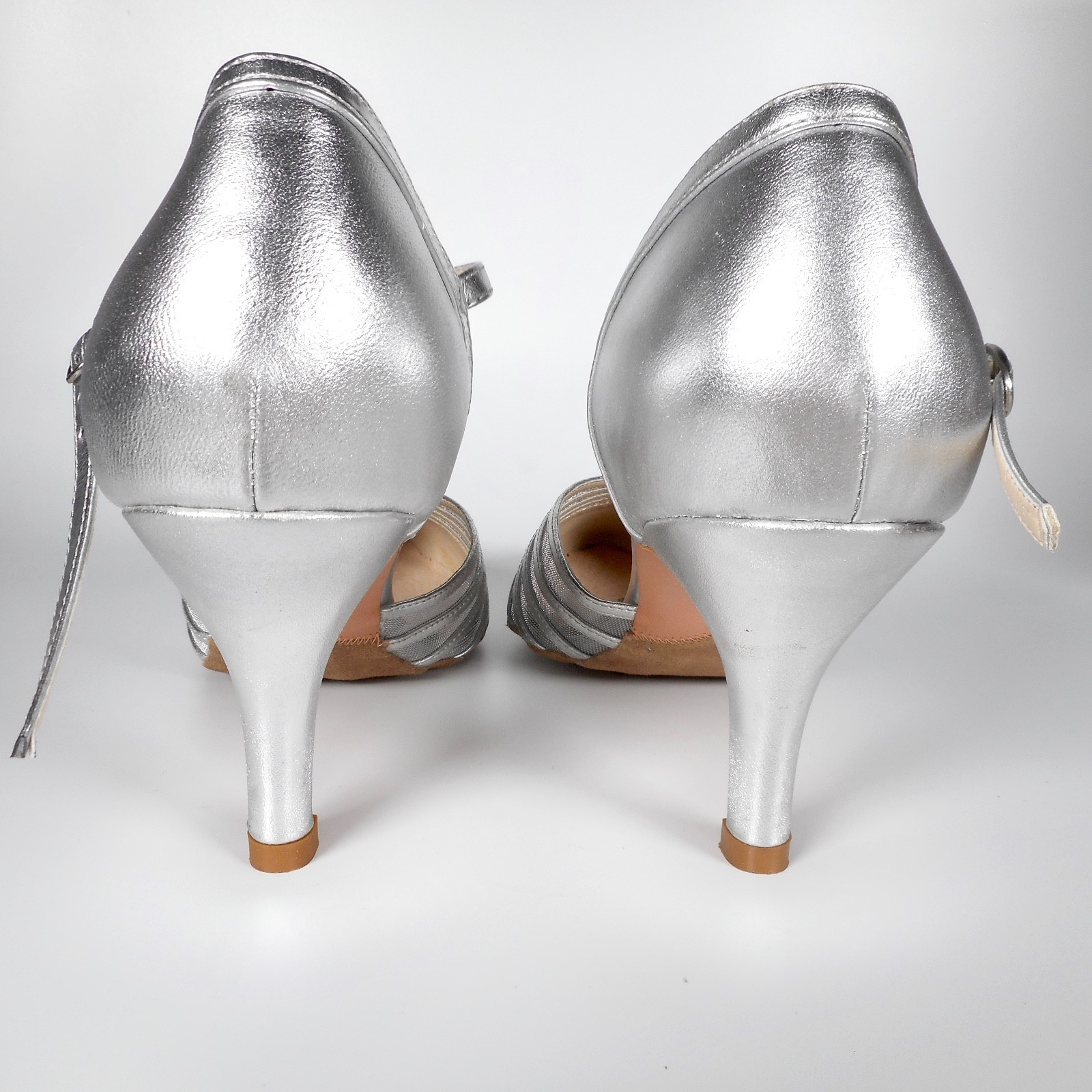 NEW Capezio Womens 11 Alexa Silver Ballroom Latin Dance Shoes Leather BR109 9UK