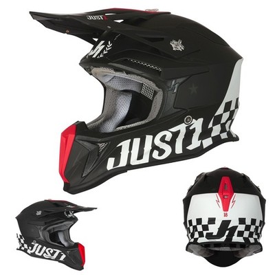 Just1 MX Motocross Helm J18 Composite Old School Schwarz Matt Enduro Supermoto