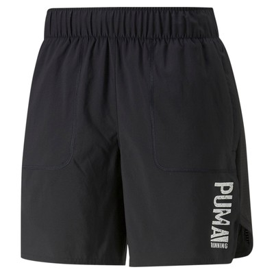 

Puma Run Plcd Graphic 7 Shorts Mens Black Athletic Casual Bants 52241651, Черный, Puma Run Plcd Graphic 7" Shorts