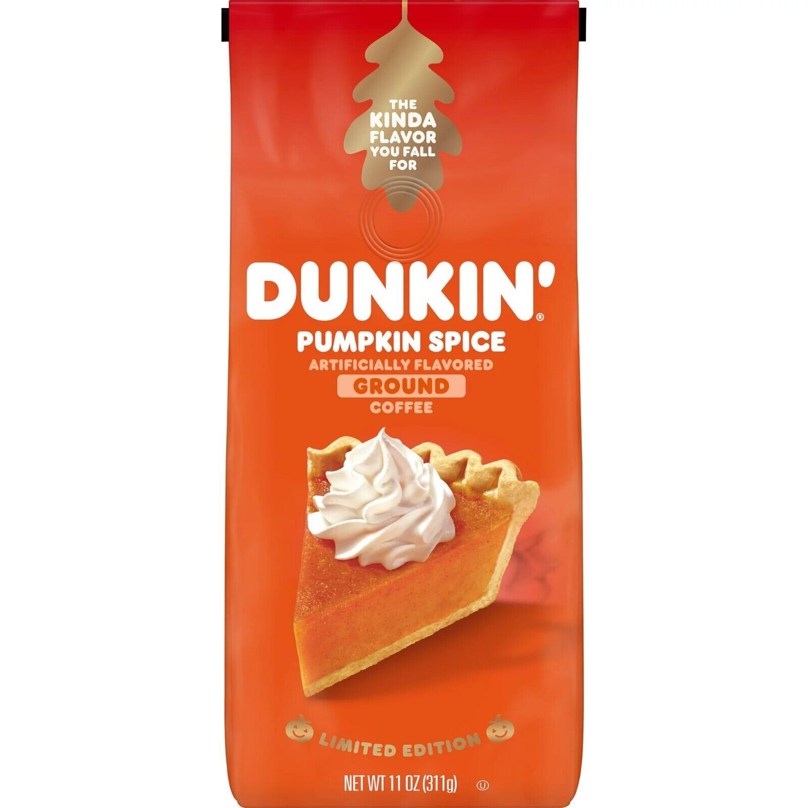 Dunkin Pumpkin Spice Ground Coffee Limited Ed Fall 11 oz. Bag ...