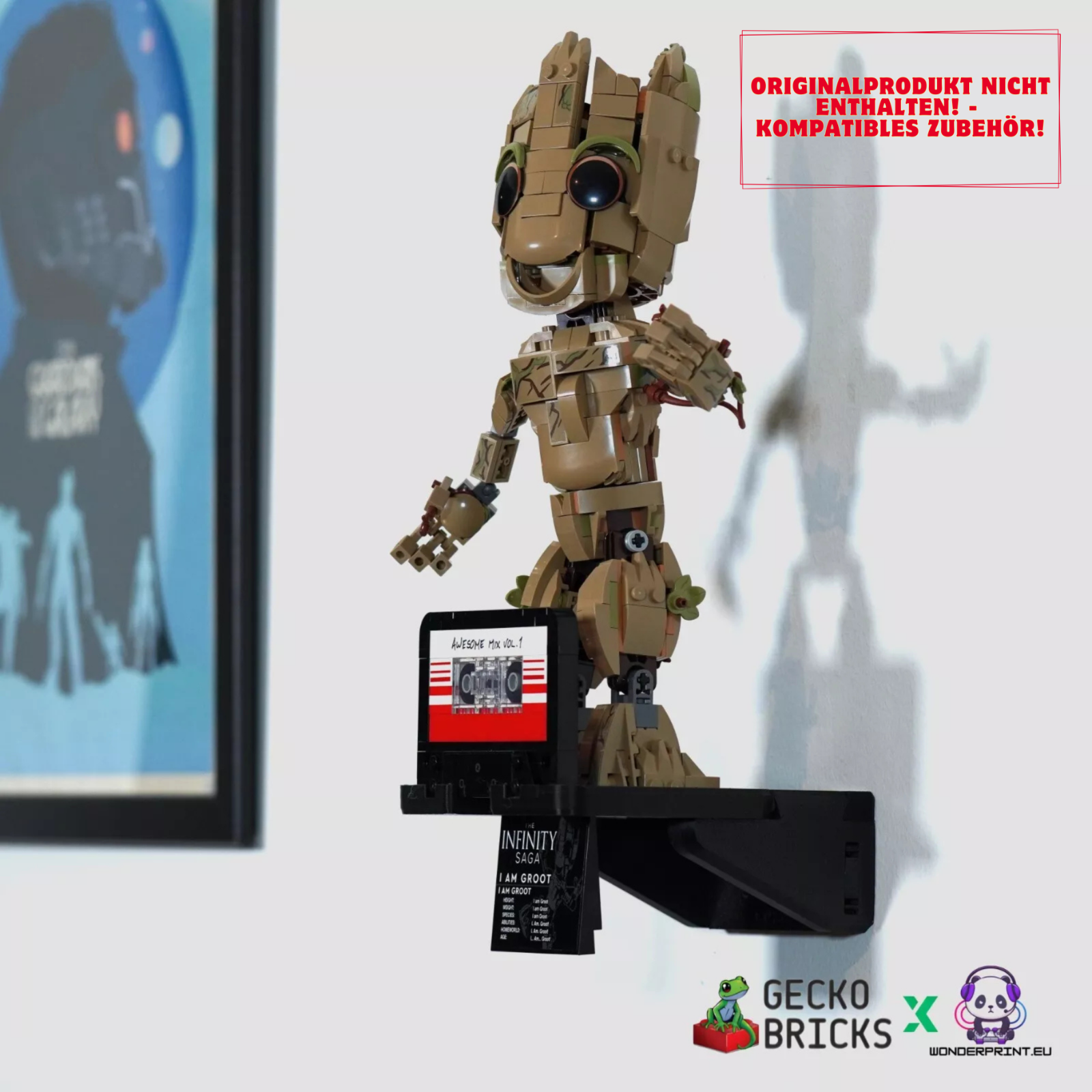 Wandhalterung Halter Display Halter passend für LEGO Marvel Ich bin Groot 76217