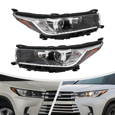 For 2017 2018 2019 Toyota Highlander w/ LED DRL Projector Headlights Headlamps