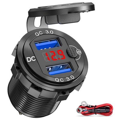 [Upgraded Version] Quick Charge 3.0 Dual 12V USB Car Charger, Aluminum Socket...