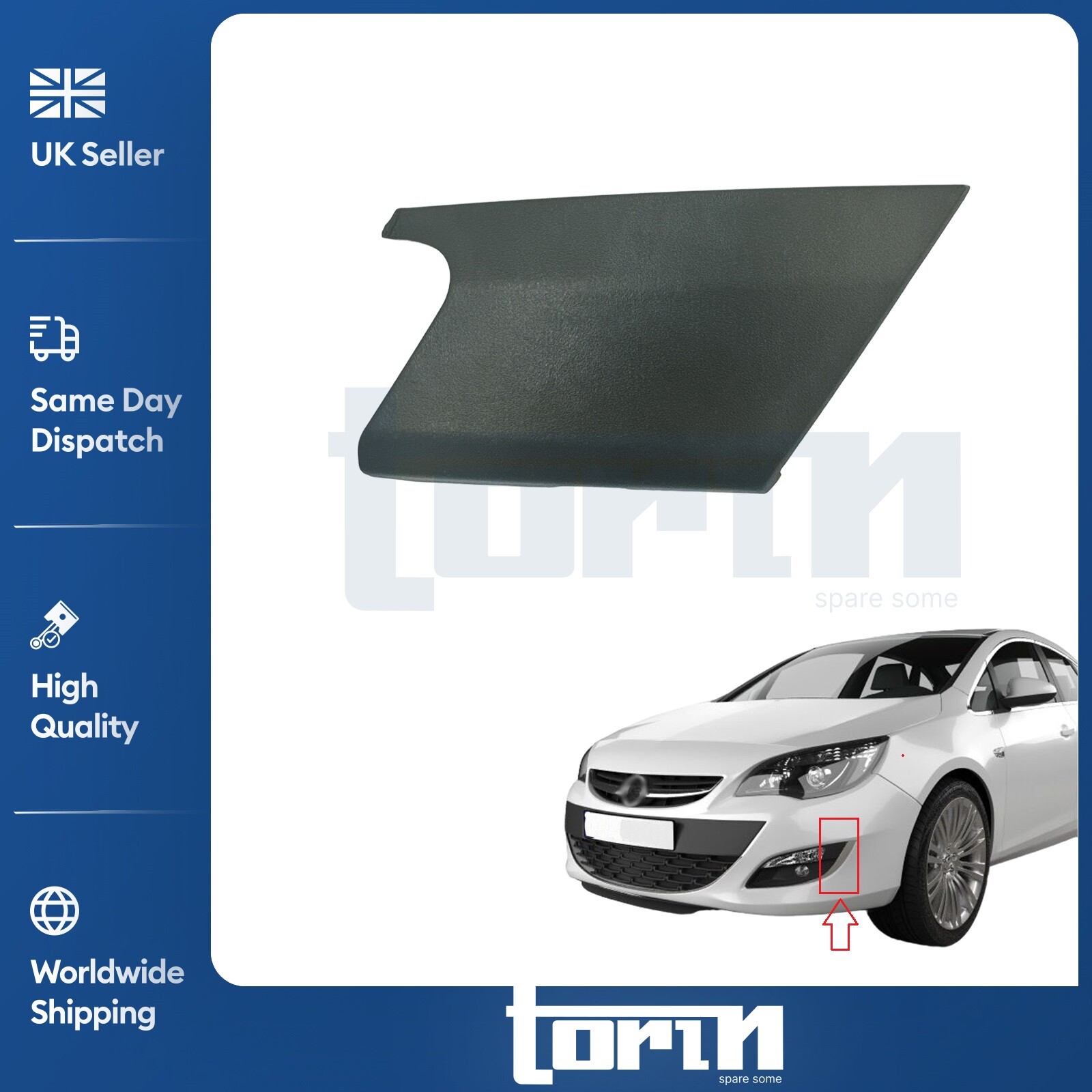 Fog Light Grill Cover Left Side Fits Vauxhall Astra J (2009-2015) 1313000