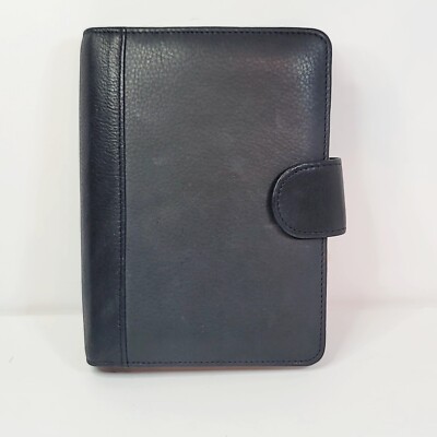 New Essentials By Rolfs Black Faux Leather Fairfax Tab Agenda & Calculator M0