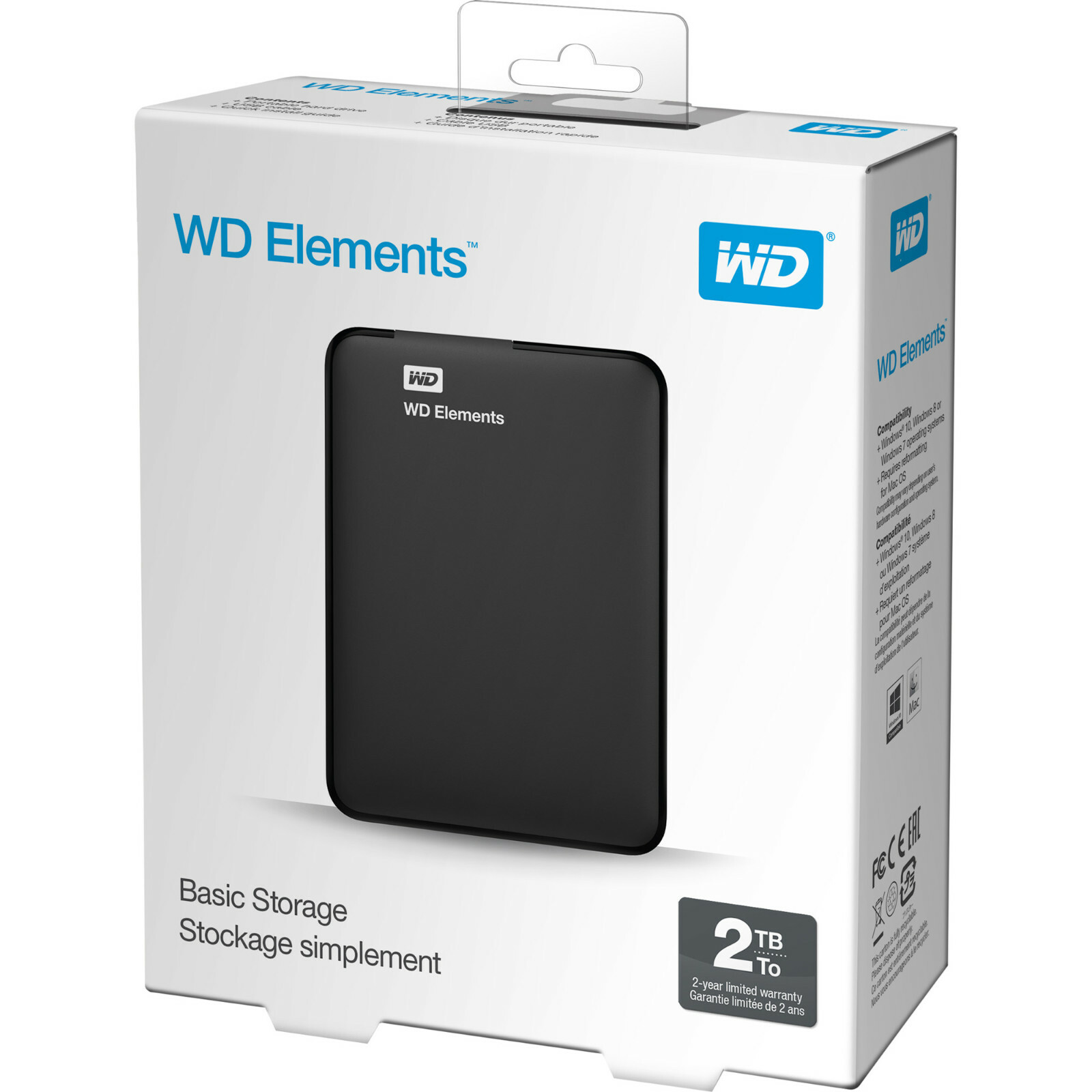 WD Elements WDBU6Y0020BBK　外付けHDD 2TB WD 2TB Elements Portable External HDD WDBU6Y0020BBK-NESN USB