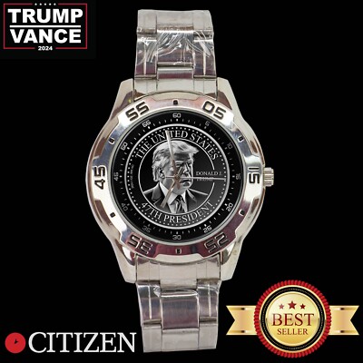 NEW Stainless Steel CITIZEN Donald Trump Elected 47th President Watch!