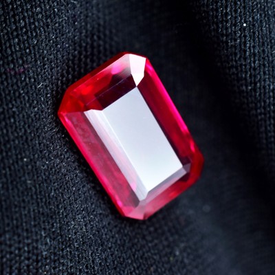 3.65 Ct Natural Authentic Red Ruby Emerald Shape CERTIFIED Loose Gemstone