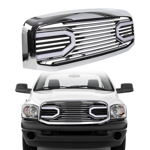 Для 06-09 Dodge RAM 2500 3500 1500 Передний капот Хромированная большая решетка радиатора + Корпус + Фонарь