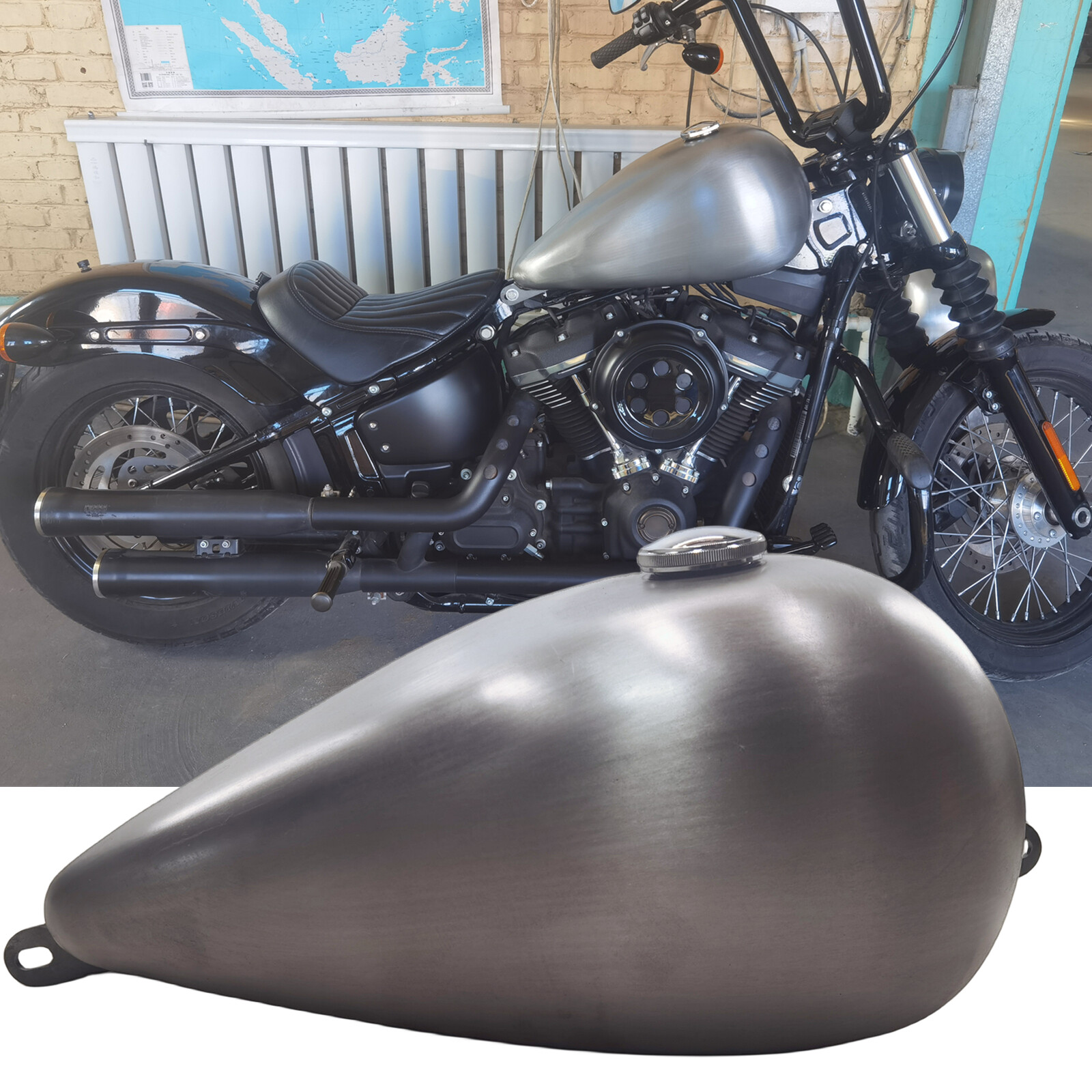 24L Petrol Gas Fuel Tank For Harley Softail Street Bob M8 After