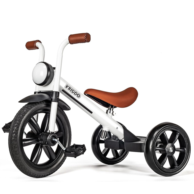 KRIDDO Kids Tricycle, 12 Inch Puncture Free Wheel W Front Li