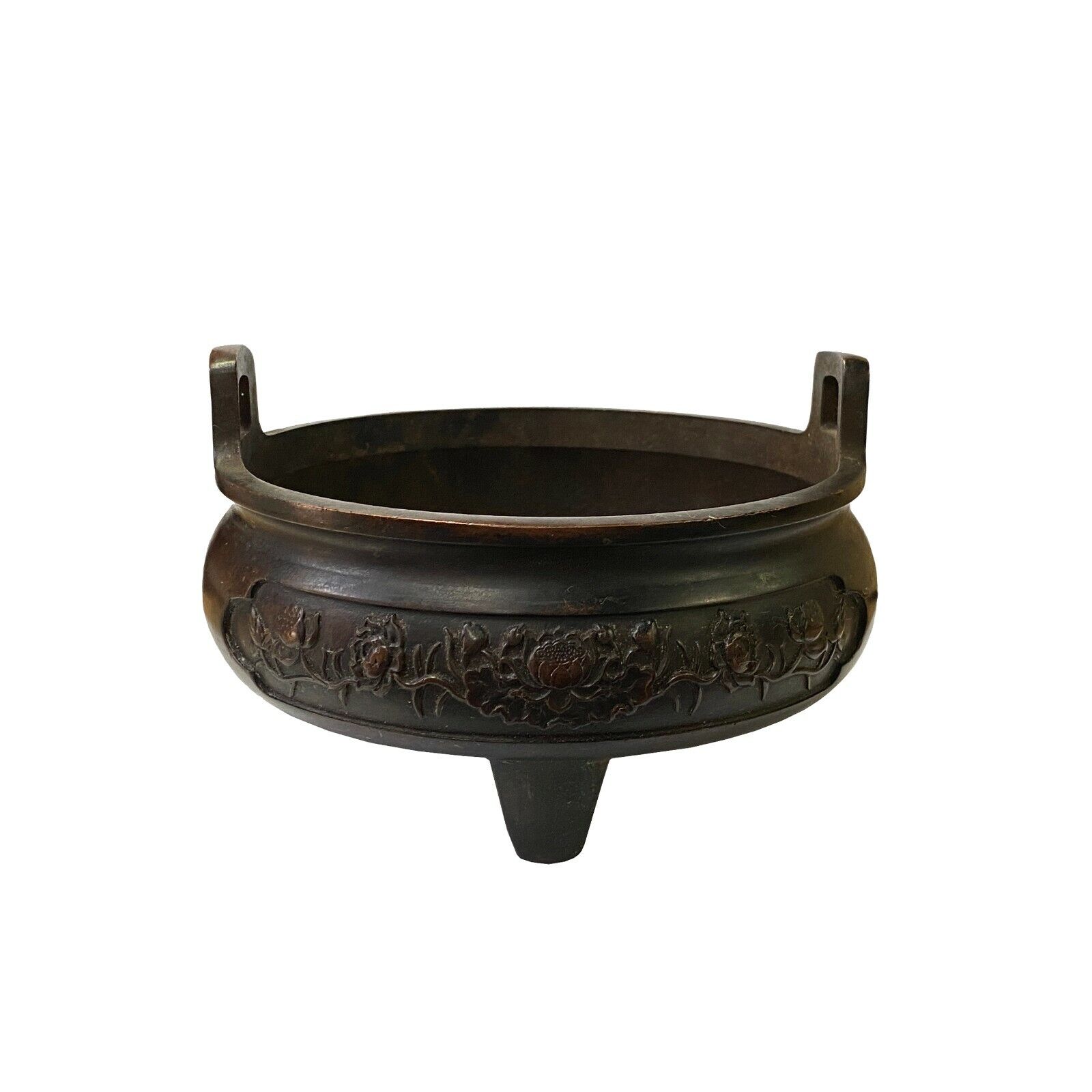 Oriental Vintage Finish Metal Flower Motif Incense Burner Accent ws2074S Oriental Vintage Finish Metal Flower Motif Incense Burner Accent ws2074S