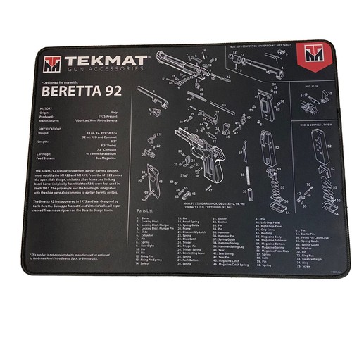 Gun Cleaning Mat TekMat Beretta 92 - 14.5 x 19.5 inch New