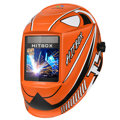 HITBOX Gasless Mig Welder 110V IGBT MMA 200amp Inverter ARC Mig Welder & Helmet