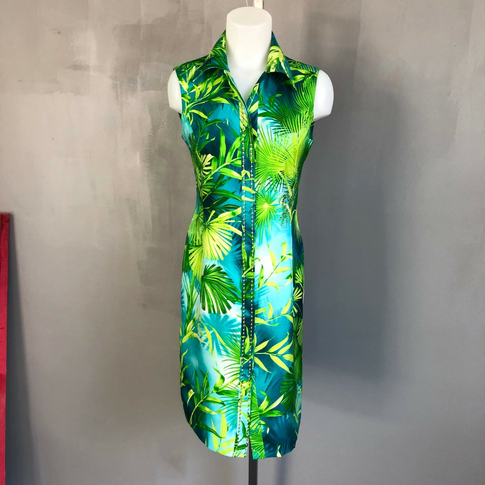 GIANNI VERSACE jungle print dress silk size IT 42 from S/S