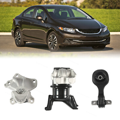 3Pcs Engine Motor Auto Trans Mount Fit for Honda Civic 12-13 L4 1.8L Sedan