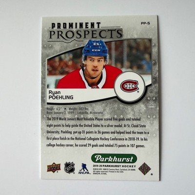 2019 Parkhurst Hockey #PP-5 Ryan Poehling RC Prominent Prospects