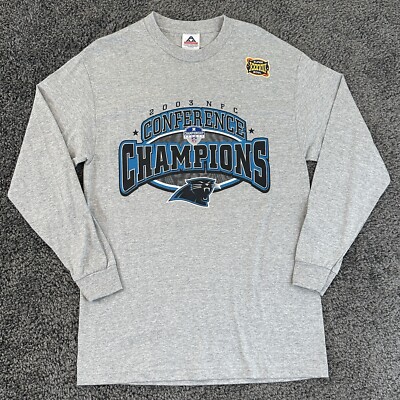 Vtg 2003 Carolina Panthers NFC Conference Champions NFL T-Shirt Men s L Gray