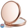 Getinbulk Compact Mirror Bulk, Set of 2 Double-Sided 1X/2X Magnifying Purse Pocket Makeup Mirrors(Round, Rose Gold)