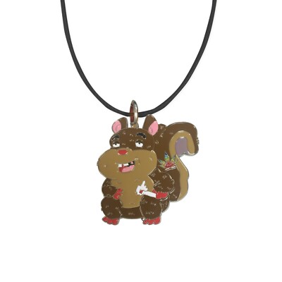 Pot Smoking Pals Squirrel Joint Cute Buddy - Enamel Pendant Necklace