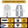 14 Inch Chainsaw Bar and Chain Combo - 3/8