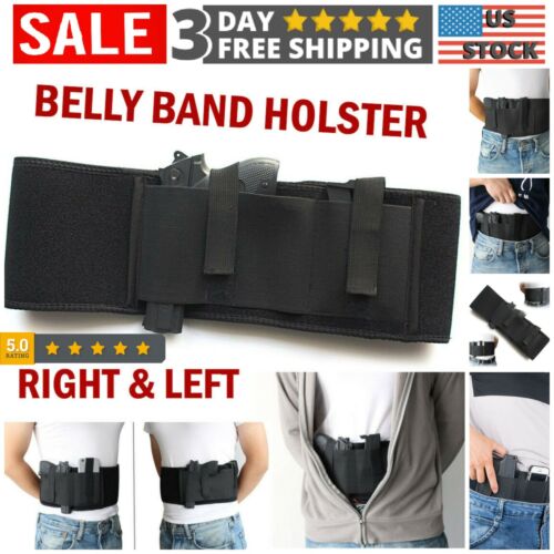Tactical Belly Band Holster Concealed Carry Hidden Gun Right Left Hand Draw Belt