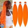 Orange Braiding Hair Pre Stretched Kanekalo Color Braiding Hair Extensions for Braiding Box Braids Micro Crochet Hypoallergenic Jumbo Knotless Kids Pre Curled Prestressed Braiding Hair 26 inch