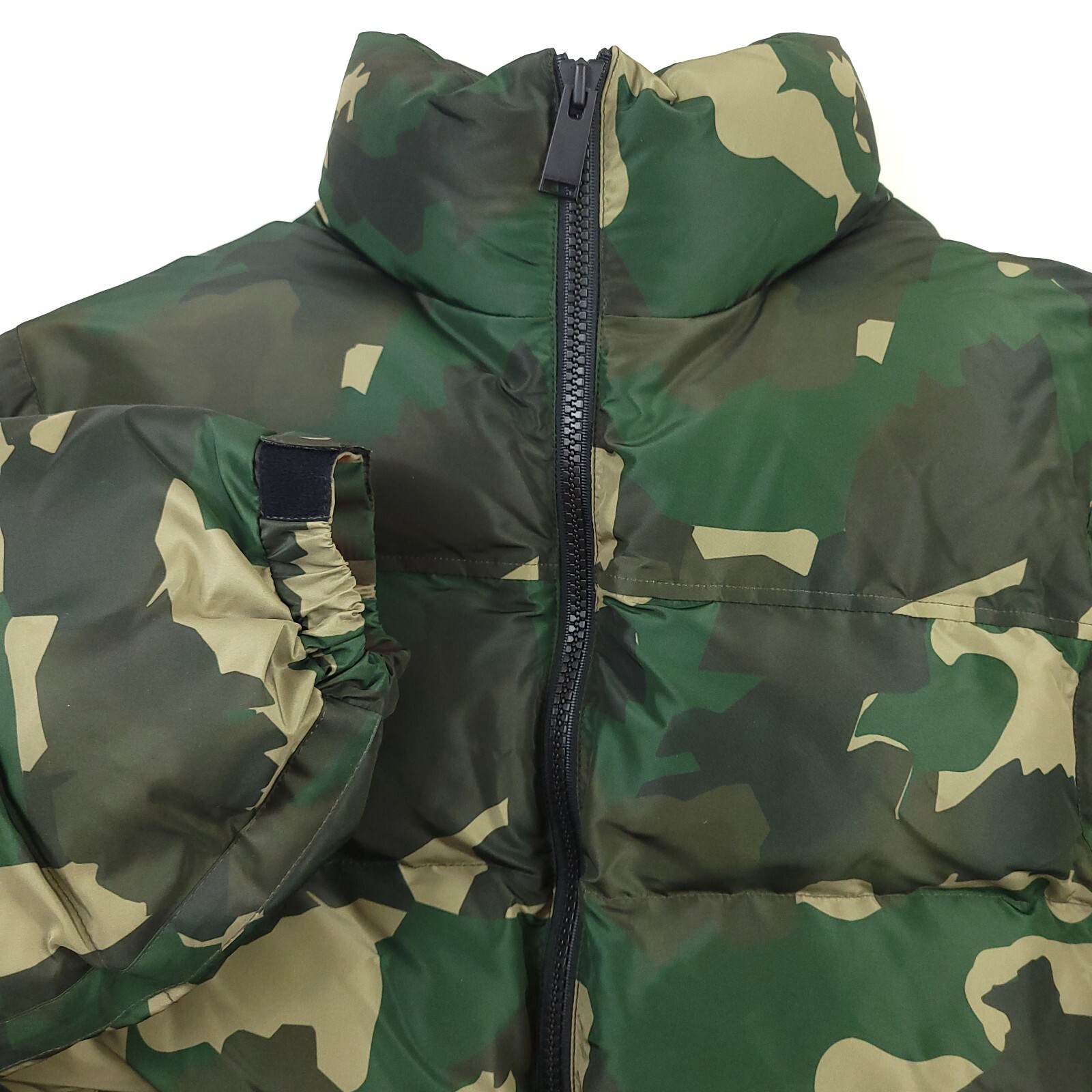 Pre-owned Heron Preston $1070  Camo Puffer Jacket In Green Mens Size Large