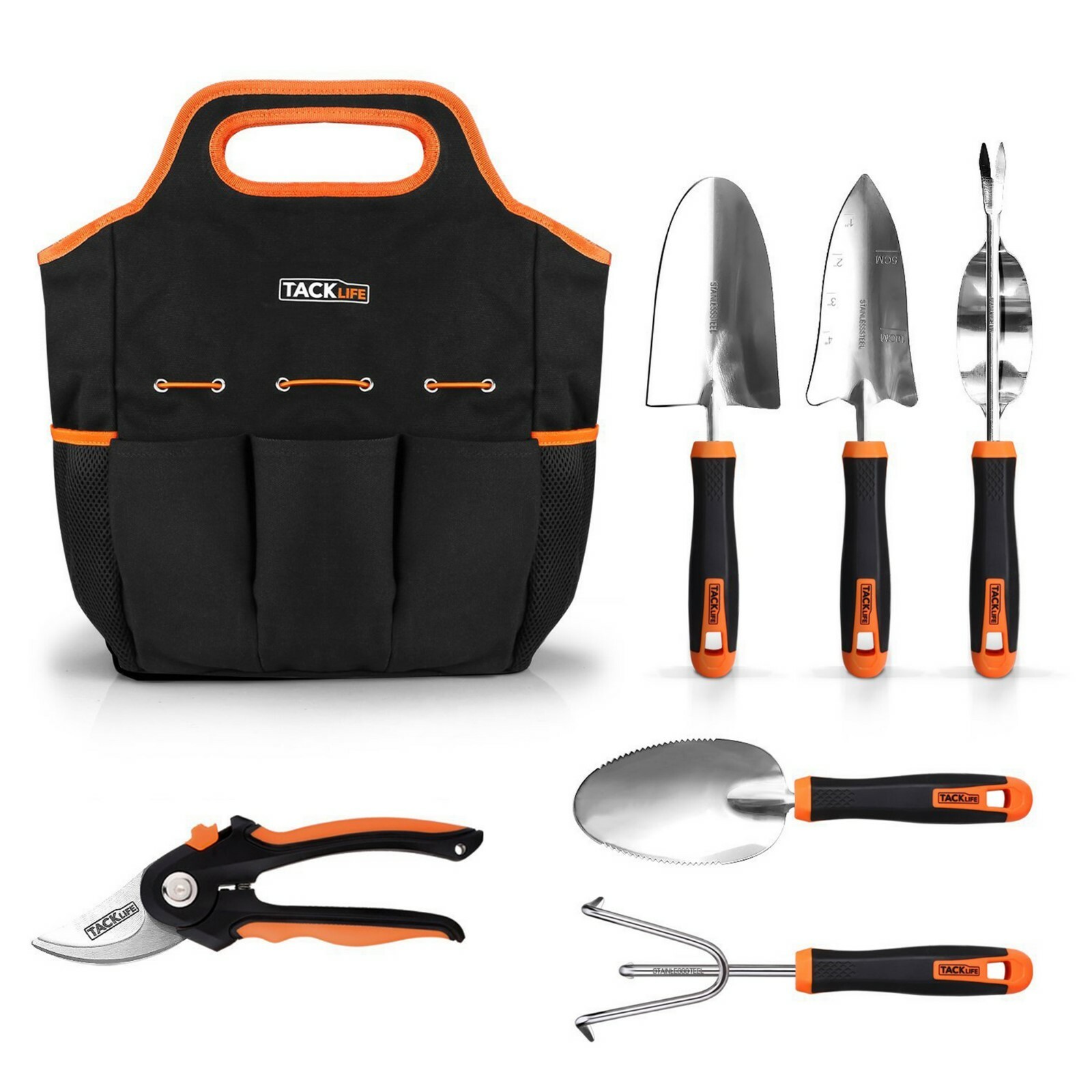 Gartenhandgeräte-Set 7-teilig Edelstahl 