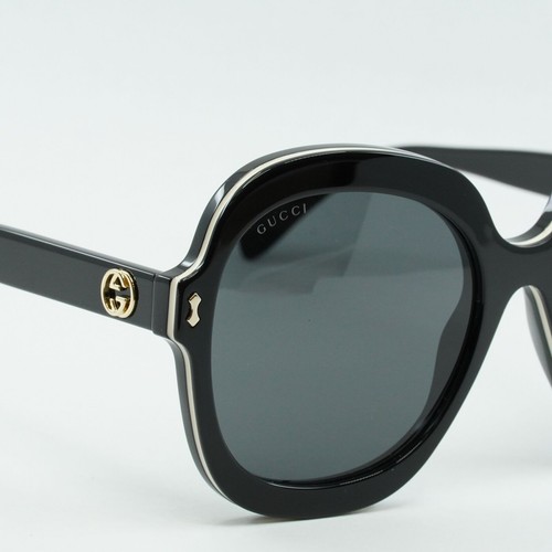 Pre-owned Gucci Gg1240s 001 Black/gray 57-20-145 Sunglasses