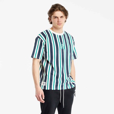 

New Era LA Dodgers Oversized Stripe SS Футболка Lifestyle Мужская зеленая черная футболка, Зеленый, New Era LA Dodgers Oversized Stripe SS Lifestyle T-Shirt