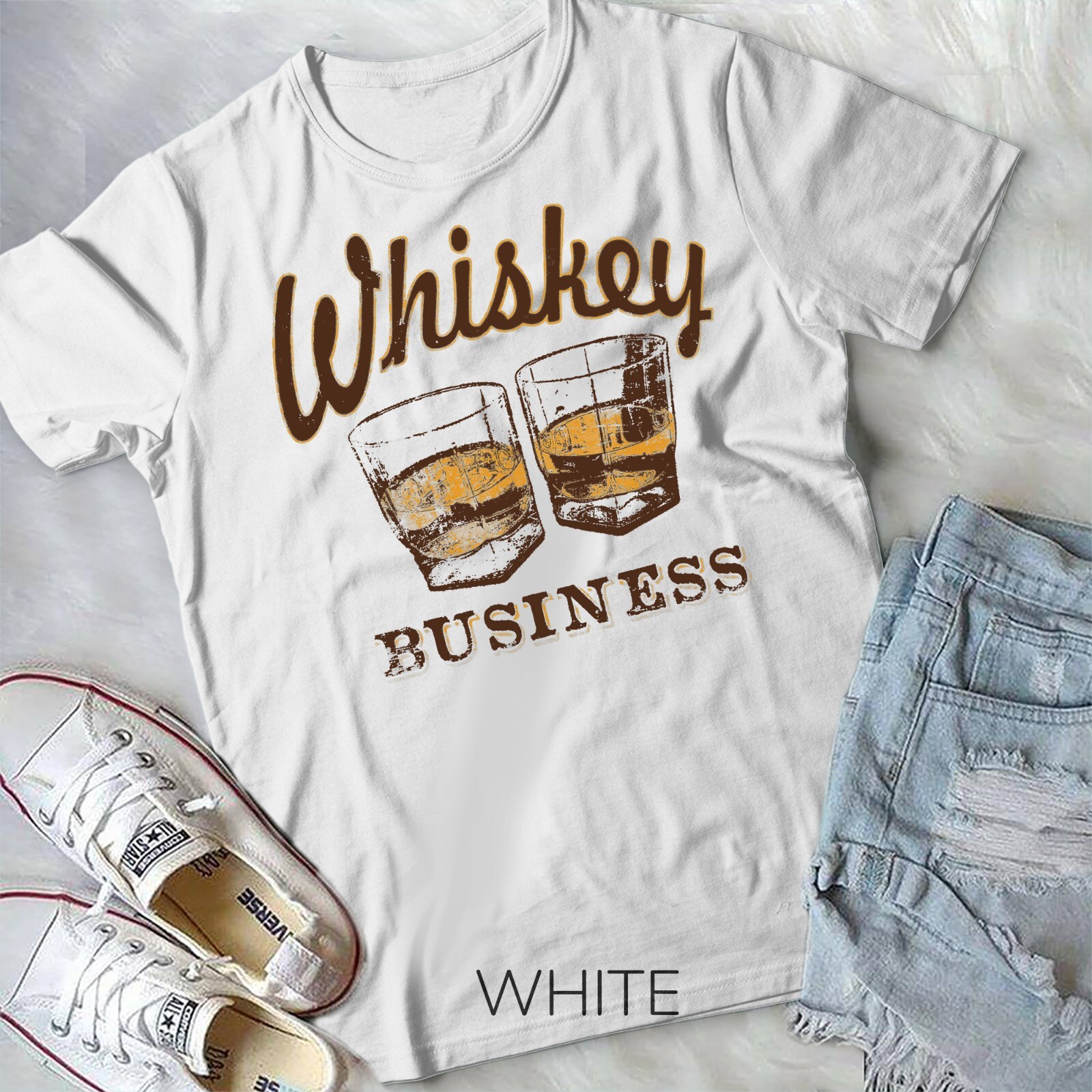 Whiskey Business Shot Glasses Vintage Retro Graphic T-Shirt Whiskey Business Shot Glasses Vintage Retro Graphic T-Shirt