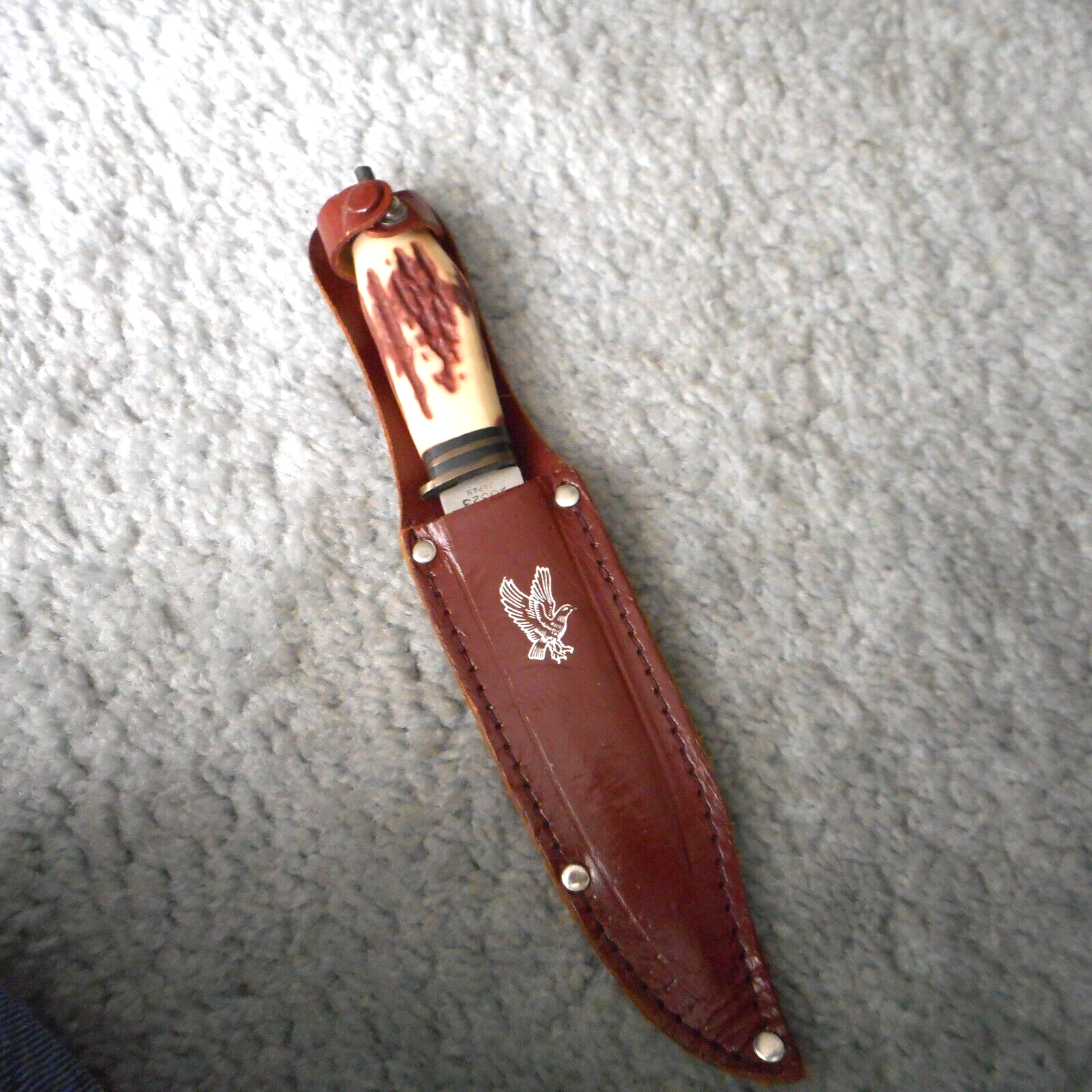 PRECISE SILVER EAGLE 10323 FIXED BLADE KNIFE WITH Sheath ∙ MADE