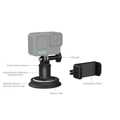 Suction Cup Mounting Support for Action Cameras|GoPro Cage| DJI Action 4 Cage