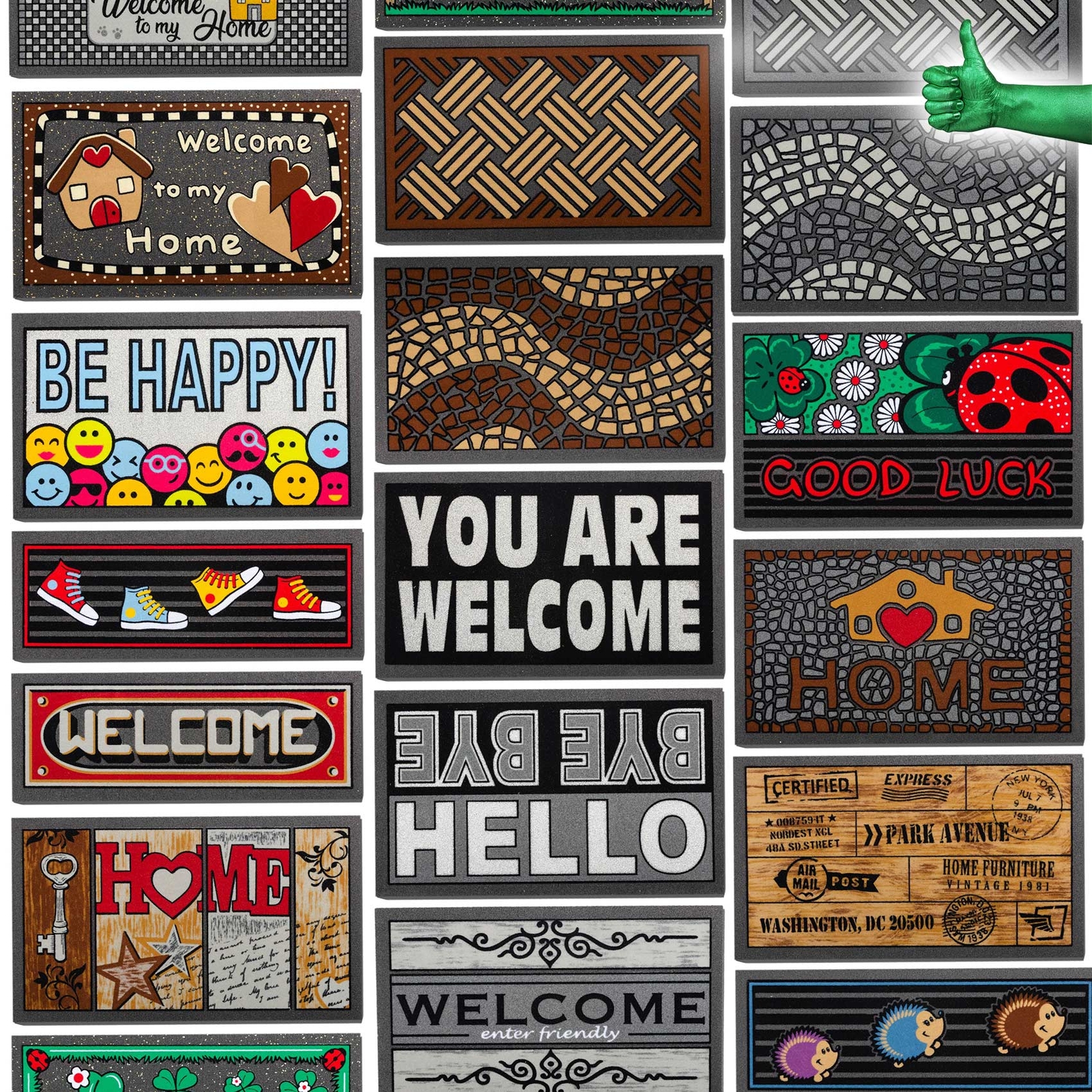 Türmatte Fußmatte Gummi Schmutzfangmatte Fußabtreter Schmutzmatte 28 Muster ANRO