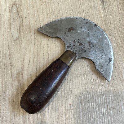 C.S Osborne Newark NJ Leather Craft Star Round Head Moon Knife Tool Rosewood