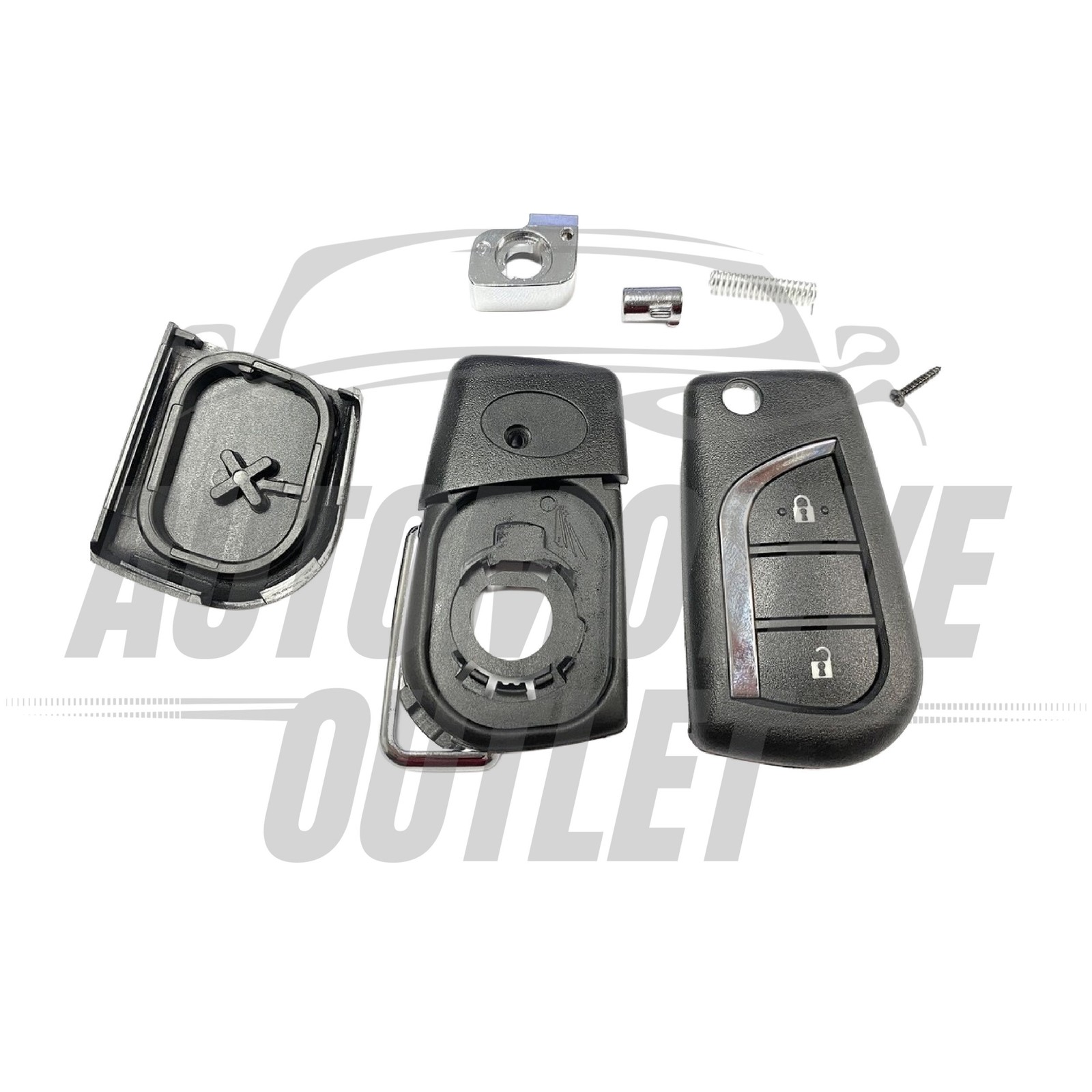 2 BUTTON FOB CASE FOR TOYOTA PRIUS 2004-2009 TOY43 KEY BLADE REMOTE SHELL KIT OE 7
