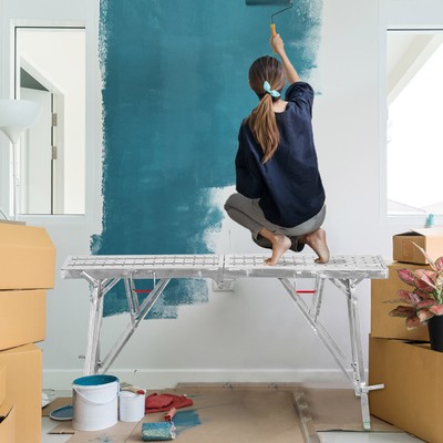 Portable Folding Scaffolding Platform Work Bench Scaffold Adjustable Height