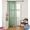 Solino Home European Flax Linen Sheer Curtain 108 Inches Long, 100% Pure Linen Aspen Green 52 x 108 Inch Long Light Filtering Rod Pocket Window Curtains Panel for Living Room, Bedroom