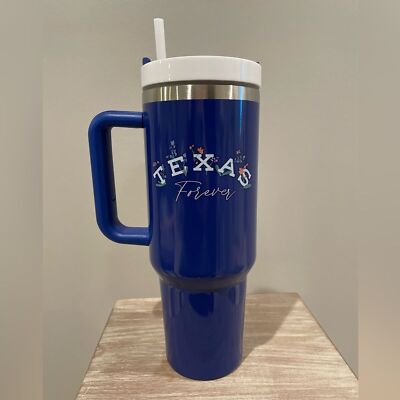  Destination Holiday Blue Texas Forever 40oz. Tumbler, NEW