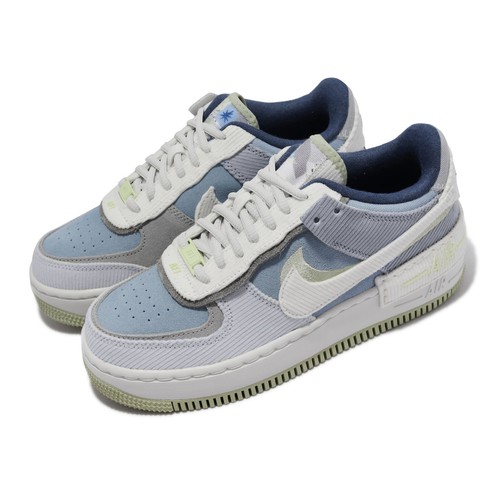 

Женская повседневная обувь Nike Wmns AF1 Shadow Boarder Blue White Corduroy DQ5075-411, Синий, Wmns Af1 Shadow