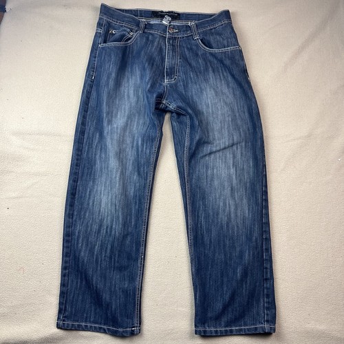 Southpole Baggy Jeans Mens Sz 36x29 Blue Dark Wash Y2K