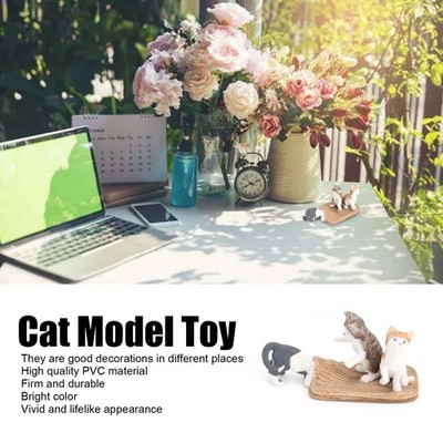 Simulation Cat Model Toy Exquisite Cute Pet Cat Animal Toy Home Car Decoration